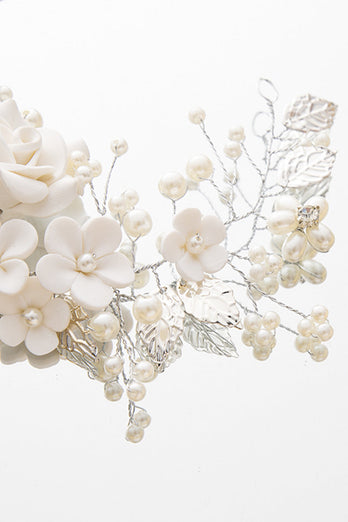 Hvide blomster Perle pandebånd