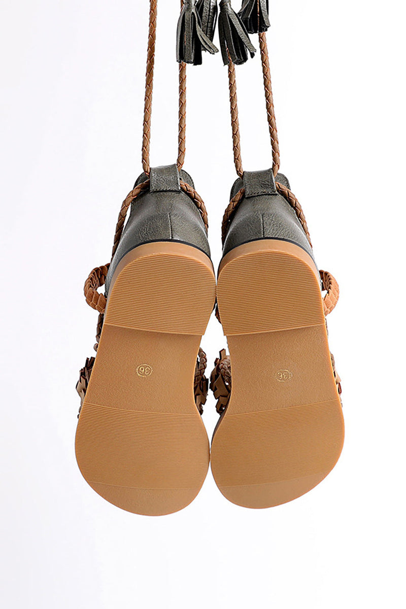 Indlæs billede til gallerivisning Army Green Casual Strappy Sandaler