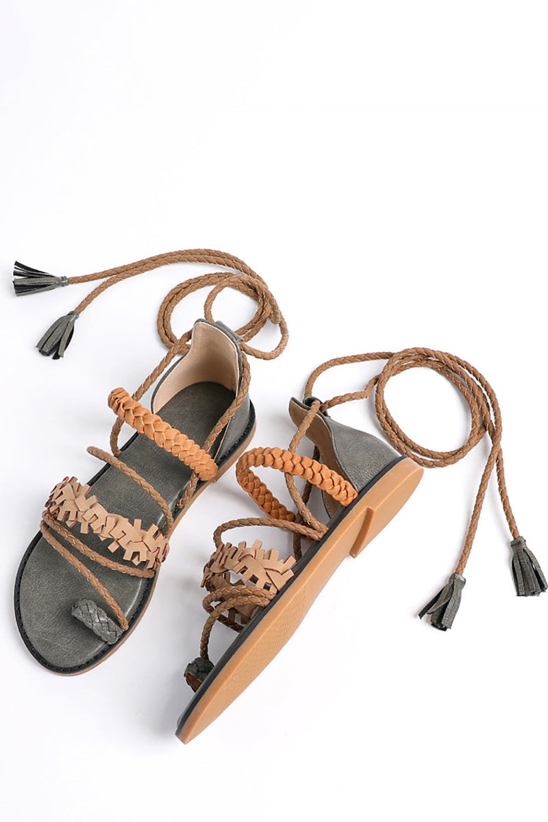 Indlæs billede til gallerivisning Army Green Casual Strappy Sandaler