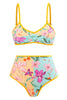 Indlæs billede til gallerivisning Blomsterprintet 3-delt bikinisæt med strandnederdel
