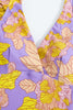 Indlæs billede til gallerivisning Blomst trykt høj talje et stykke lilla badedragt
