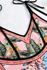 Indlæs billede til gallerivisning Lyserødt badetøj med blomsterprint i ét stykke