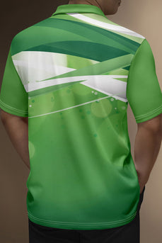 Grøn klassisk herrepoloshirt med korte ærmer
