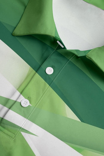 Grøn klassisk herrepoloshirt med korte ærmer