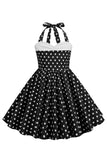 Red Halter Polka Dots 50'er piger kjole