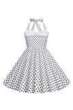 Red Halter Polka Dots 50'er piger kjole