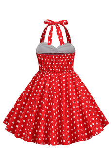 Red Halter Polka Dots 50'er piger kjole