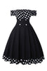 Indlæs billede til gallerivisning Fra skulderen Polka Dots 1950&#39;erne kjole