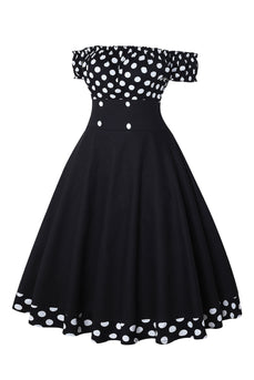 Fra skulderen Polka Dots 1950'erne kjole