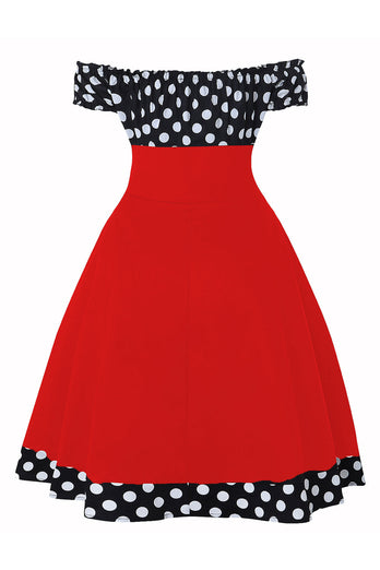 Fra skulderen Polka Dots 1950'erne kjole