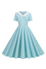 Indlæs billede til gallerivisning Peter Pan krave gynge 1950&#39;erne kjole med korte ærmer