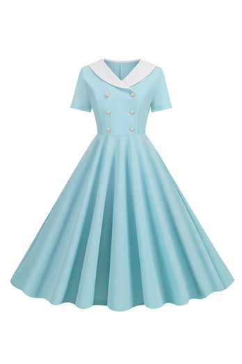 Peter Pan krave gynge 1950'erne kjole med korte ærmer