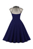 Indlæs billede til gallerivisning Sort A Line Vintage 1950&#39;er kjole med knapper