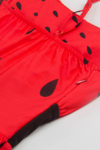 Rød vandmelon trykt vintage 1950'erne kjole