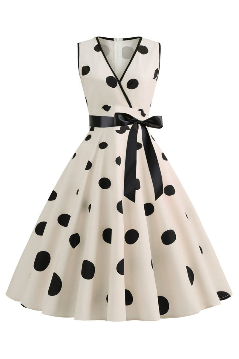 Indlæs billede til gallerivisning Lyseblå Polka Dots Vintage 1950&#39;erne kjole