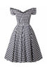 Indlæs billede til gallerivisning Sort Gingham vintage kjole fra 1950&#39;erne
