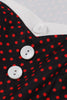 Indlæs billede til gallerivisning Sorte prikker 1950&#39;ernes kjole med knap