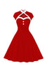 Indlæs billede til gallerivisning Sorte prikker 1950&#39;ernes kjole med knap