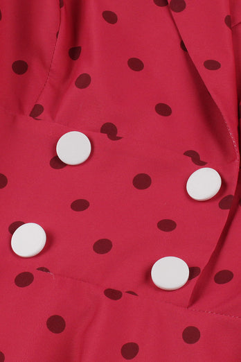 Røde prikker svinger kjole fra 1950'erne