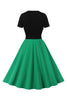 Indlæs billede til gallerivisning Retro stil firkantet hals bordeaux 1950&#39;erne kjole
