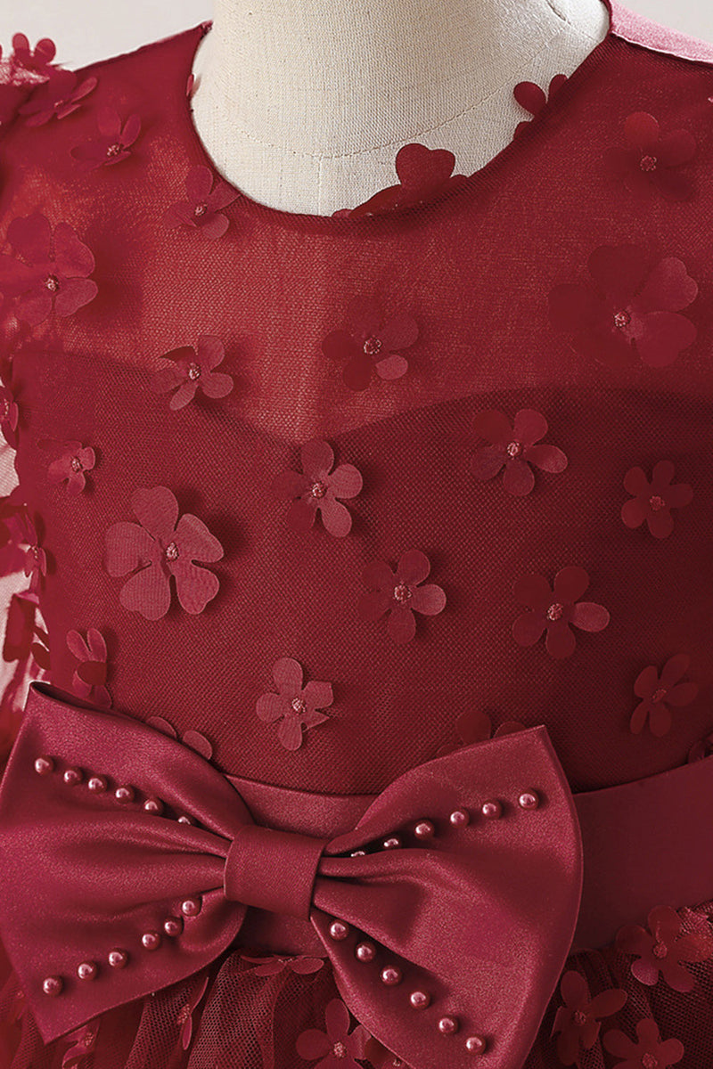 Indlæs billede til gallerivisning Pink Tulle Girl Party Kjole med applikationer