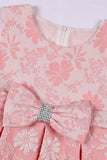 Sød juvelhals pink jacquard pige kjole