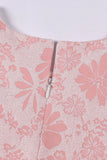 Sød juvelhals pink jacquard pige kjole