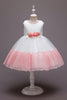 Indlæs billede til gallerivisning Pink ærmeløs blomstertyl pigers kjole med sløjfe