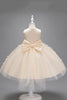 Indlæs billede til gallerivisning Champagne Princess Butterfly Tulle Girls &#39;Dress med sløjfe