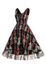 Indlæs billede til gallerivisning Black Swing 1950&#39;er kjole med broderi