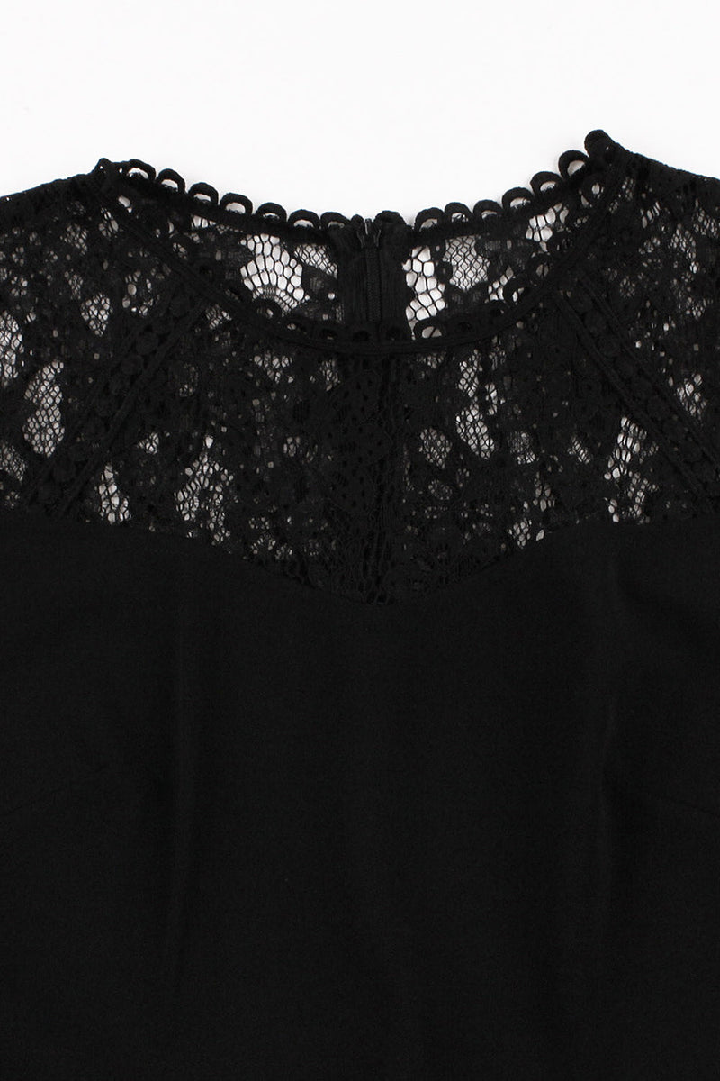 Indlæs billede til gallerivisning Black Swing 1950&#39;er kjole med blonder