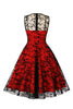 Indlæs billede til gallerivisning Rød blonde swing vintage kjole