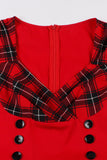 Sort Plaid Swing 1950'erne Kjole