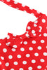 Indlæs billede til gallerivisning Halter Red Vintage Polka Dot 50&#39;er pigekjole med sløjfe