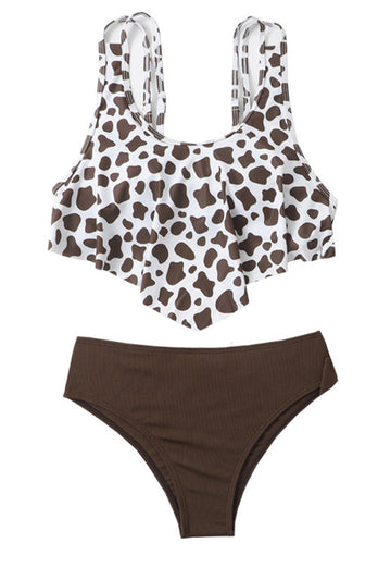 Leopard to stykker brunt badetøj