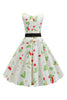 Indlæs billede til gallerivisning Lysegrøn trykt ærmeløs vintage kjole