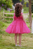 Indlæs billede til gallerivisning En linje aftagelig hot pink piges festkjole
