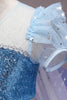 Indlæs billede til gallerivisning A Line blå pufærmer pailletter piger kjoler