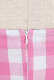 Spaghetti stropper Plaid pink 1950'erne kjole