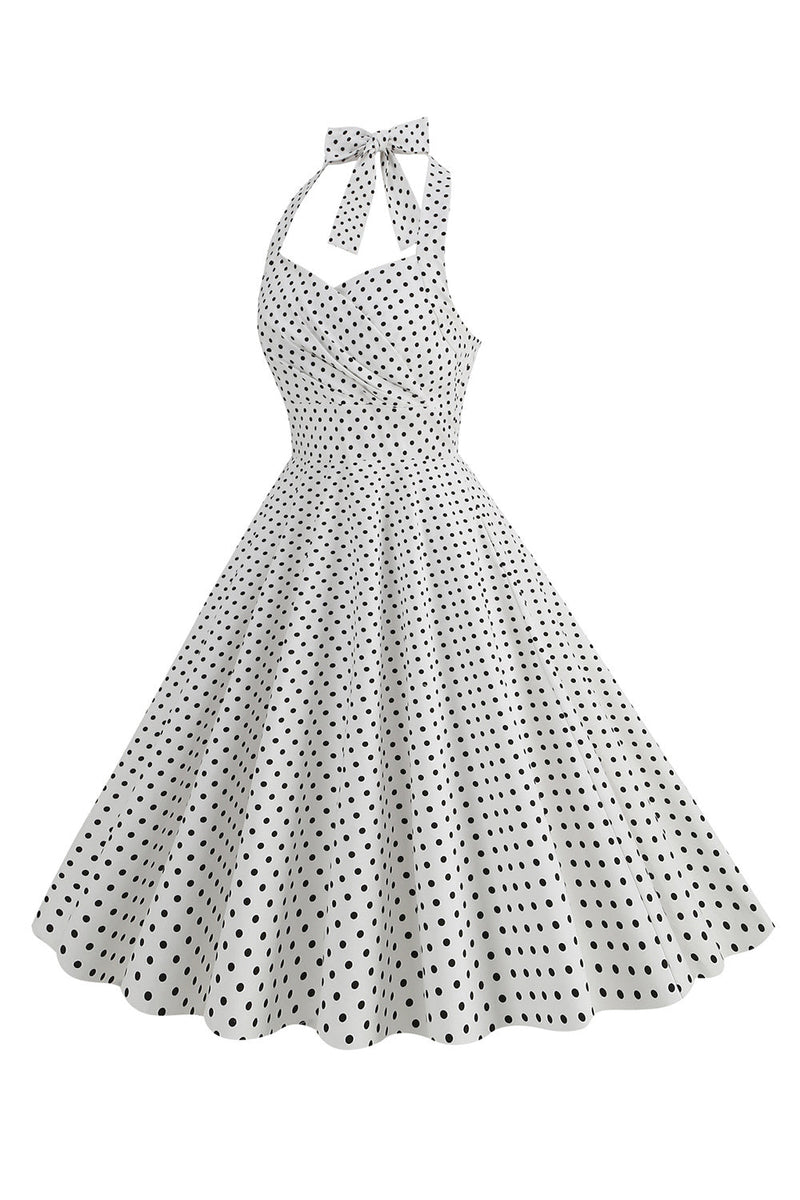 Indlæs billede til gallerivisning Halter Red Polka Dots 1950&#39;erne kjole