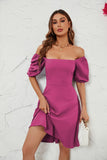 Fuchsia fra skulderen A-line sommerkjole