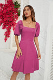 Fuchsia fra skulderen A-line sommerkjole