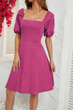 Fuchsia fra skulderen A-line sommerkjole