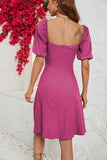 Fuchsia fra skulderen A-line sommerkjole