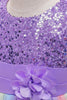 Indlæs billede til gallerivisning Sparkly Boat Neck Purple Piger Kjoler