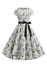 Indlæs billede til gallerivisning En linje trykt swing 1950&#39;erne kjoler