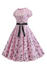Indlæs billede til gallerivisning En linje trykt swing 1950&#39;erne kjoler