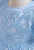 Indlæs billede til gallerivisning Blå rund hals pufærmer piger kjoler