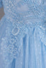 Indlæs billede til gallerivisning Blå rund hals pufærmer piger kjoler