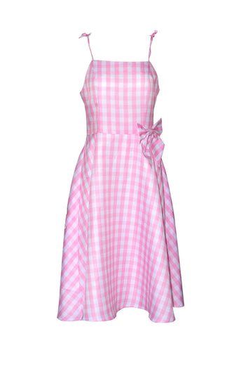 Pink Plaid Pin Up 1950'erne kjole tilbehørssæt